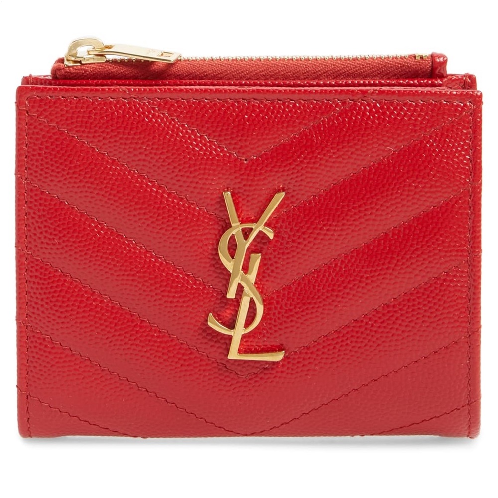 Saint Laurent Monogram Leather Card Case